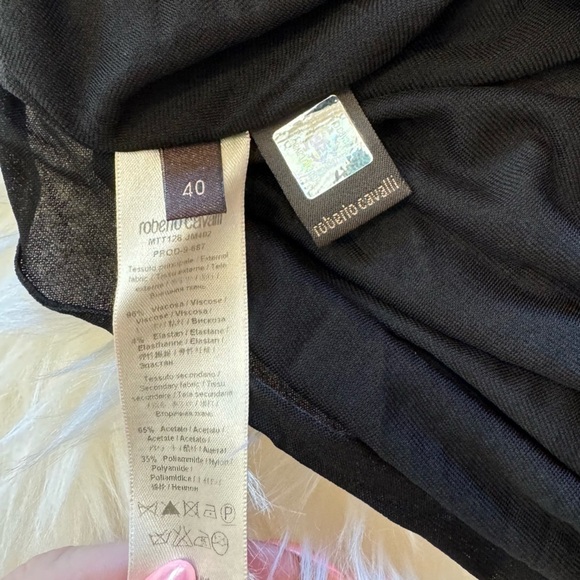 Vintage 2000s Roberto Cavalli Y2K floral print long sleeve dress jersey stretch - Picture 6 of 10